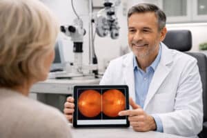 iridodonesis test results review with eye doctor at Barnet Dulaney Perkins Eye Center