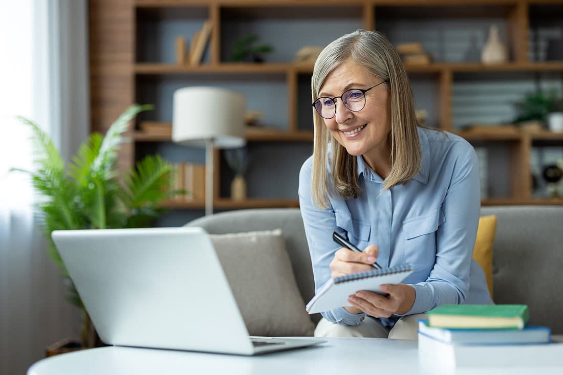 Patient researching how to prepare for your corneal transplant during a virtual consultation