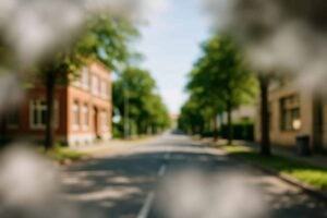 POV scene showing early signs of cataracts with cloudy vision and blurred patches in the foreground