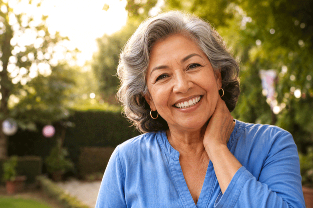 Senior woman enjoying her garden again after her cataract surgery questions were answered by Barnet Dulaney Perkins in Phoenix Arizona. Best cataract surgery options in Phoenix.