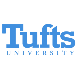 Blue Tufts University wordmark logo.