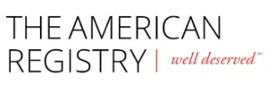 The American Registry logo with the tagline well deserved.