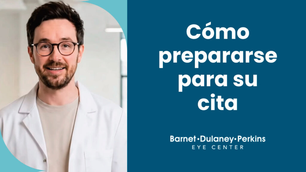Eye doctor introducing how to prepare for your appointment at Barnet Dulaney Perkins Eye Center in spanish.