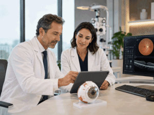 Referring doctors at Barnet Dulaney Perkins, reviewing patient test results.